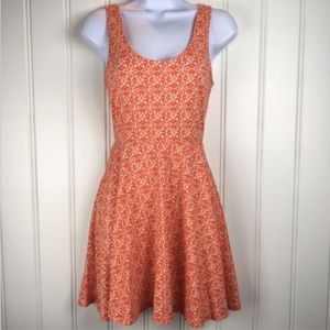 Ecote Skater Dress Small Orange Urban Outfitters